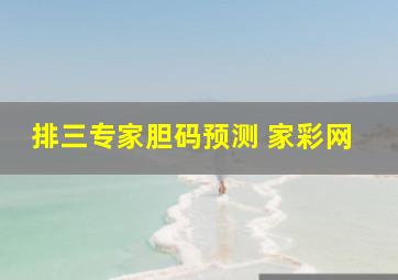 排三专家胆码预测 家彩网